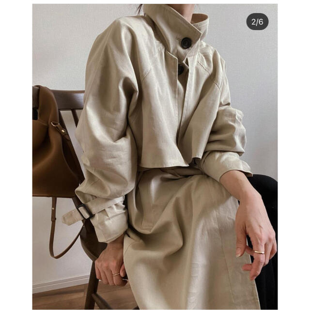 select lien ロングコート　stand collar coat