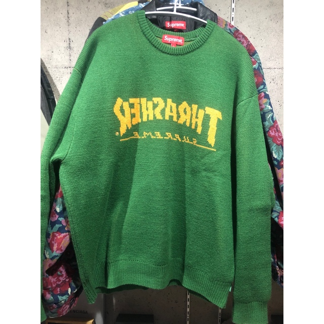 supreme thrasher sweater green L