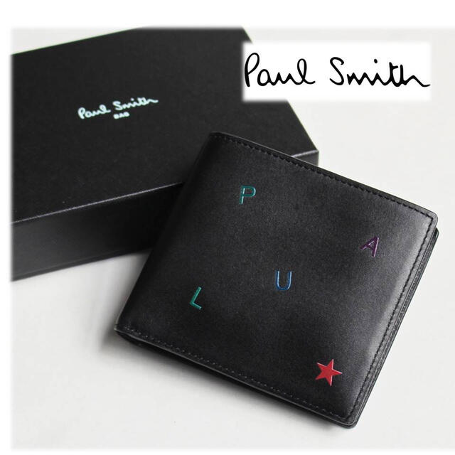 Paul Smith(ポールスミス)の《ポールスミス》箱付新品 PSスターズ レザー 2つ折り財布 ラッピング袋付 メンズのファッション小物(折り財布)の商品写真