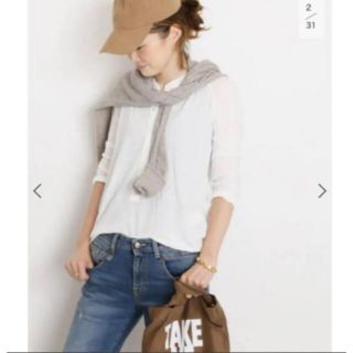 ドゥーズィエムクラス(DEUXIEME CLASSE)のドゥーズィエムクラス Henly Long Tシャツ 白 トップス(カットソー(長袖/七分))