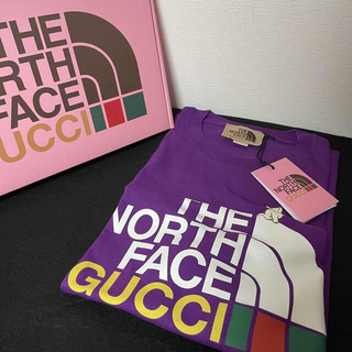 グッチ(Gucci)のGUCCI × THE NORTH FACE Tシャツ 紫 M 希少カラー(Tシャツ/カットソー(半袖/袖なし))