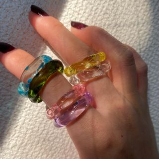 ＊SALE＊　-twist jelly-【clear ring】6点(リング(指輪))