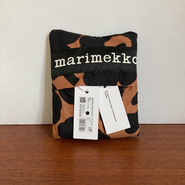 marimekko(マリメッコ)のUNIKKO ウニッコ ブラック×ブラウン エコバッグ レディースのバッグ(エコバッグ)の商品写真