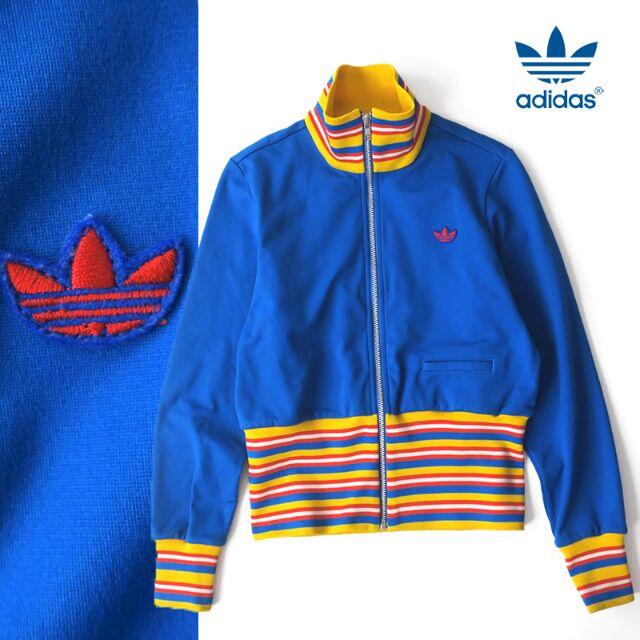 adidas アディダス　ボーダーリブ◎トラックジャケット/ジャージ