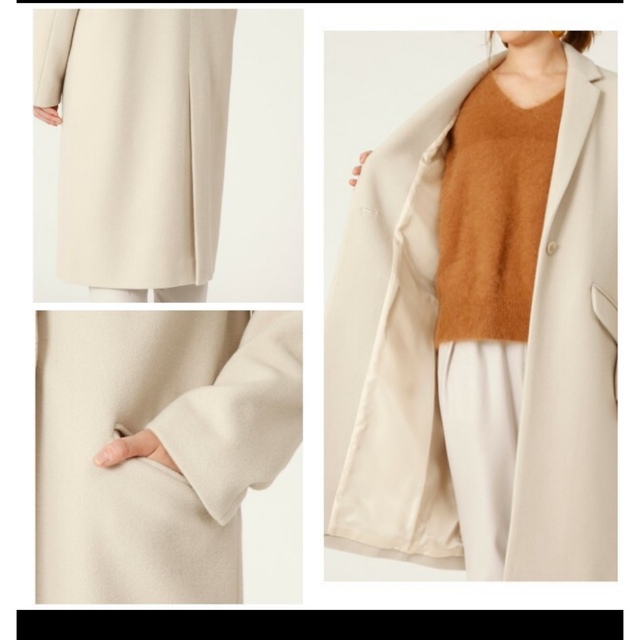 tiara(ティアラ)のTLARA チェスターコート　オフホワイト美品 レディースのジャケット/アウター(チェスターコート)の商品写真