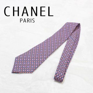 シャネル(CHANEL)のシャネル ネクタイ CC柄 花 ココマーク 総柄 イタリア製 シルク100%(ネクタイ)