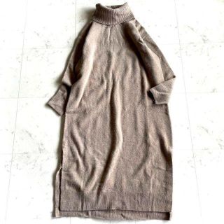 ニジュウサンク(23区)の867美品＊希少42サイズ 23区 カシミヤ混 タートルネック ニットワンピース(ロングワンピース/マキシワンピース)