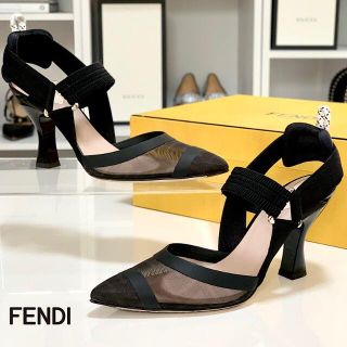 FENDI    フェンディ コリブリ メッシュ パンプス ブラックの通販