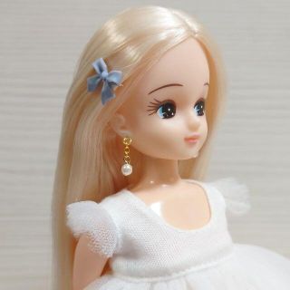 139リカちゃん ヘアピンとピアスのセット（リボン・青）●1123(その他)