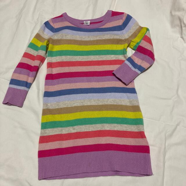 babyGAP(ベビーギャップ)のbabygap カラフルニットワンピース キッズ/ベビー/マタニティのキッズ服女の子用(90cm~)(ニット)の商品写真