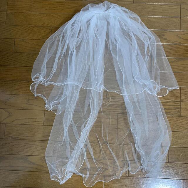 ウェディングベール　ホワイト　結婚式 ハンドメイドのウェディング(ヘッドドレス/ドレス)の商品写真