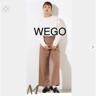 ウィゴー(WEGO)のWEGO リネンブレンドタックストレートパンツ  ワイドセンタープレスパンツ(カジュアルパンツ)