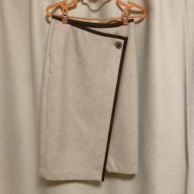 Spick and Span Noble(スピックアンドスパンノーブル)のノーブル　ウールビーバーラップスカート　34 レディースのスカート(その他)の商品写真