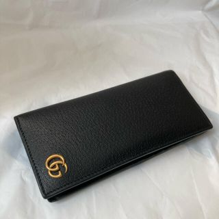 グッチ(Gucci)の【美品】GUCCIマーモント／ゴールドGG二つ折り長財布(長財布)