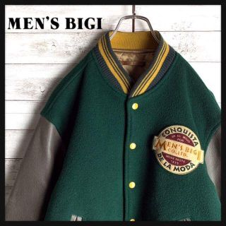 メンズビギ(MEN'S BIGI)の【80s当時モノ】メンズビギ☆アーチロゴ本革スタジアムジャンパー　入手困難　希少(スタジャン)