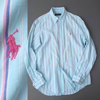 ラルフローレン(Ralph Lauren)のラルフローレン　マルチストライプ ボタンダウンシャツ/ミントブルー(シャツ)