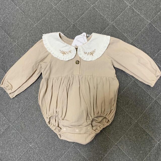 新品未使用☆ママラクロンパース　80センチ キッズ/ベビー/マタニティのベビー服(~85cm)(ロンパース)の商品写真