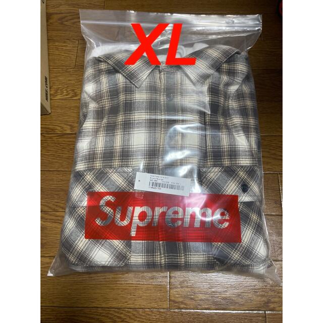 Supreme(シュプリーム)の【希少XL】Hooded Flannel Zip Up Shirt Brown メンズのトップス(パーカー)の商品写真