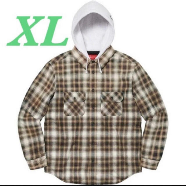 Supreme(シュプリーム)の【希少XL】Hooded Flannel Zip Up Shirt Brown メンズのトップス(パーカー)の商品写真