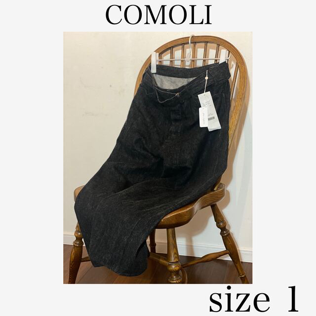 COMOLI(コモリ)の21AW コモリCOMOLI  ベルテッドデニム ブラック エクリュ サイズ1 メンズのパンツ(デニム/ジーンズ)の商品写真