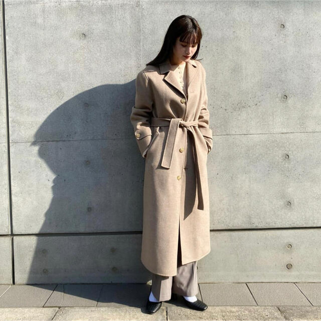 RANDEBOO Over shoulder wool coat  レディースのジャケット/アウター(ロングコート)の商品写真