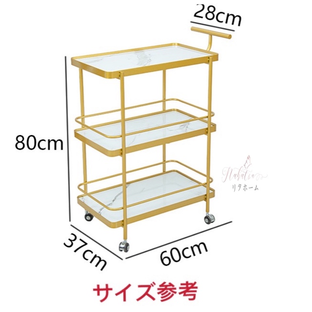 カフェカート サイドテーブル ．小物入れ．キッチンワゴン．カートワゴン インテリア/住まい/日用品の収納家具(キッチン収納)の商品写真