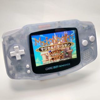 ゲームボーイアドバンス(ゲームボーイアドバンス)の【ケース・電池付き！】超高画質液晶化！ゲームボーイアドバンス（クリアブルー）(携帯用ゲーム機本体)