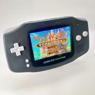 ゲームボーイアドバンス(ゲームボーイアドバンス)の【ケース・電池付き！】超高画質液晶化！ゲームボーイアドバンス（ブラック）(携帯用ゲーム機本体)