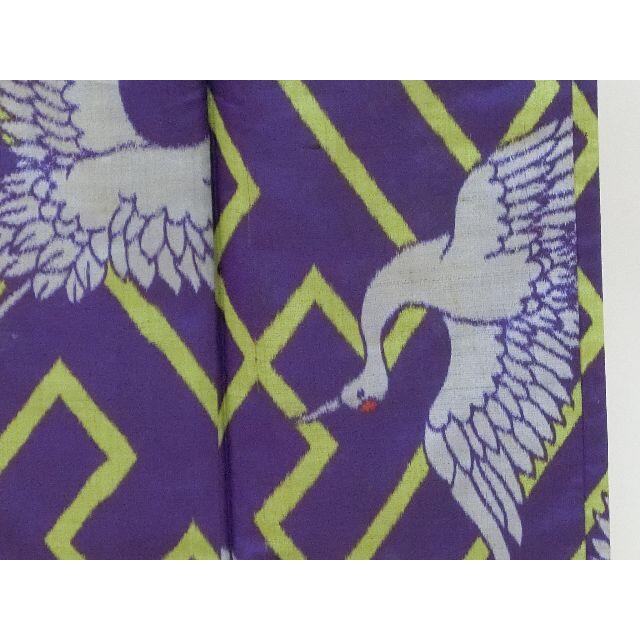 ＢＢアンティークお仕立て上がり正絹着物　青紫色地に鶴模様 レディースの水着/浴衣(着物)の商品写真