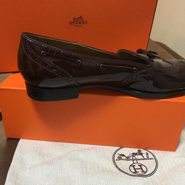 Hermes(エルメス)のレア！エルメス本物 ローファー！革靴チョコブラウン レディースの靴/シューズ(ローファー/革靴)の商品写真