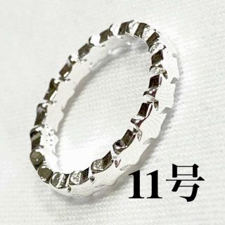 3mm幅　11号　指輪　星　スター デザイン　ファッションリング　シルバー　銀色(リング(指輪))
