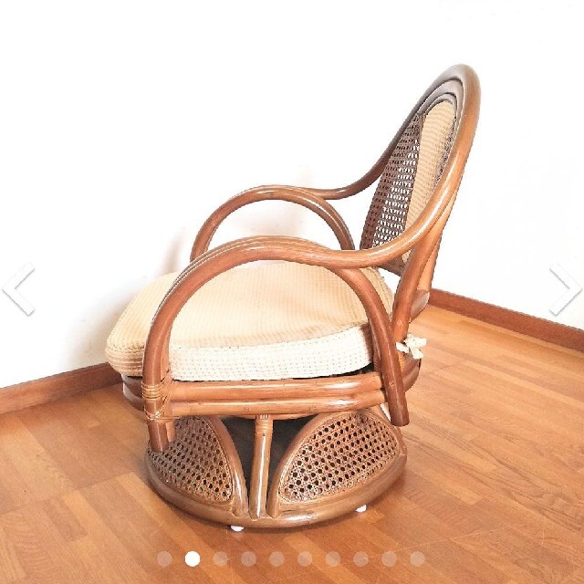 籐 by ７１ shop｜ラクマ ラタン製 回転式座椅子(360度)の通販 定番超激得