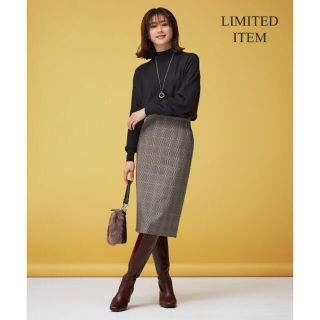 ニジュウサンク(23区)の【美品】23区　秋色　REGGIANI チェック ストレッチ スカート(ひざ丈スカート)