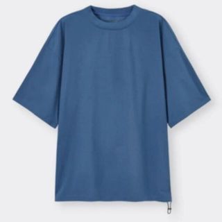 ジーユー(GU)のGU MENS ドライストレッチプルオーバー　ブルー(Tシャツ/カットソー(半袖/袖なし))