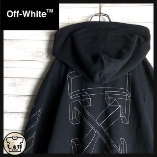 off-white オフホワイト  ロゴパーカー 黒  Mサイズ　袋・タグ付