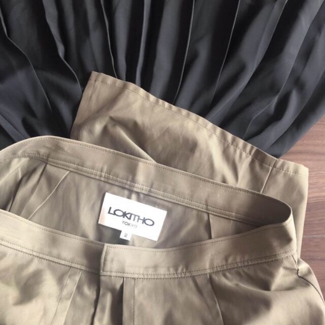 lokitho プリーツ カーゴ コンビ スカート ロング マキシ ロキト