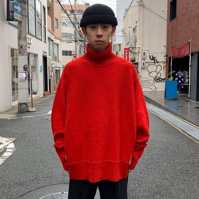 COMOLI(コモリ)のsuperNova19awタートルネックセーター-Lamb’s wool/Red メンズのトップス(ニット/セーター)の商品写真