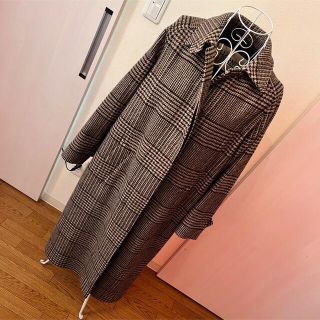 ヘルノ(HERNO)の新品♡ヘルノ♡HERNO♡グレンチェックバルカラーコート♡ウールコート(ロングコート)