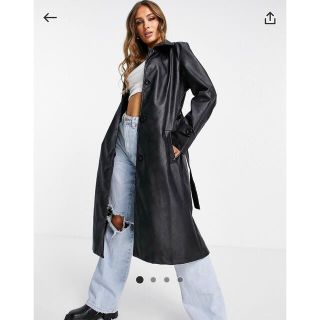 エイソス(asos)のももにか様専用　asos レザー　コート　ロング(ロングコート)