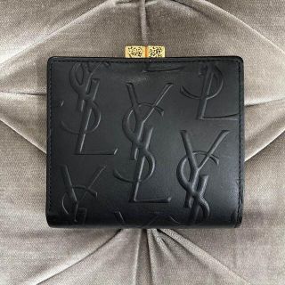 サンローラン(Saint Laurent)のイヴ・サンローラン 🖤 ロゴ型押し ヴィンテージ がま口 財布(財布)