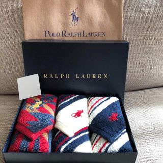 ポロラルフローレン(POLO RALPH LAUREN)のRALPH LAURENハンカチ3枚　ギフトボックス付き☆(ハンカチ/ポケットチーフ)