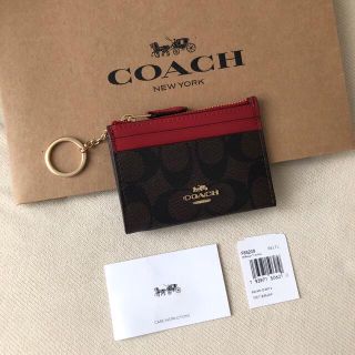 コーチ(COACH)のタグ付き新品★COACH コーチ レザー コイン パス IDケース リング付き(パスケース/IDカードホルダー)