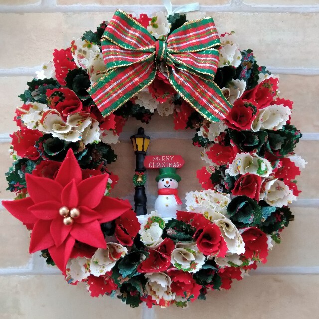 251】フラワーリース クリスマスリース 布リース ファブリックリースの 251】フラワーリース クリスマスリース 布リース ファブリックリースの