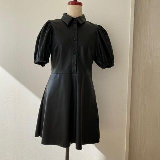 ザラ(ZARA)のZARAフェイクレザーワンピース(ミニワンピース)