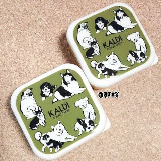 カルディ(KALDI)の◇2個◇KALDI カルディ いぬの日おさんぽバッグ フードコンテナ タッパー(容器)