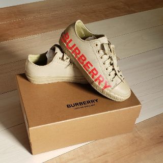 バーバリー(BURBERRY)のBURBERRY　スニーカー　ロゴプリント　コットンギャバジン(スニーカー)