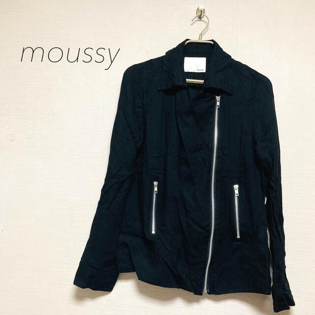 moussy(マウジー)のmoussy マウジー　ライダース風ジャケットシャツ　ブラック レディースのジャケット/アウター(その他)の商品写真