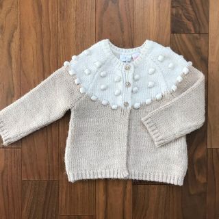 ザラキッズ(ZARA KIDS)のザラベビー　ZARA baby ポンポン刺繍　カーディガン(カーディガン)