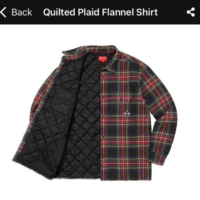 Supreme Quilted Plaid Flannel Shirt 黒 L
