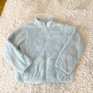 ユニクロ(UNIQLO)の美品☆ユニクロ　ファーフリースジャケット　150 水色(ジャケット/上着)